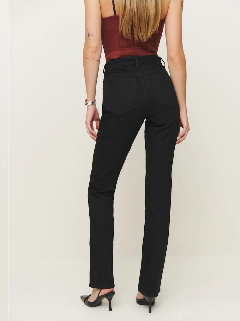 Reformation Jax Stretch High Rise Straight
Jeans Size 25